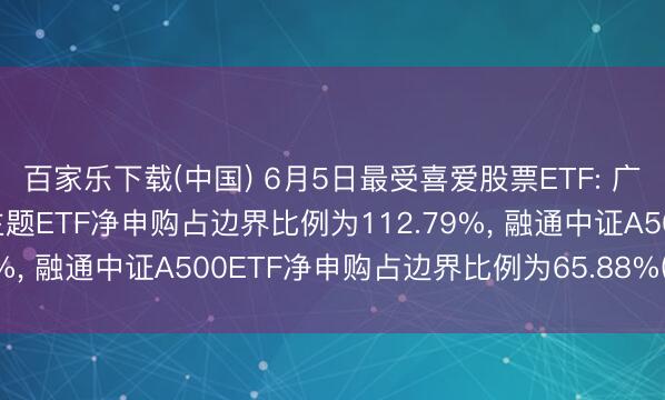 百家乐下载(中国) 6月5日最受喜爱股票ETF: 广发上证科创板芯片野心主题ETF净申购占边界比例为112.79%, 融通中证A500ETF净申购占边界比例为65.88%(名单)