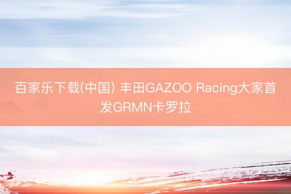百家乐下载(中国) 丰田GAZOO Racing大家首发GRMN卡罗拉