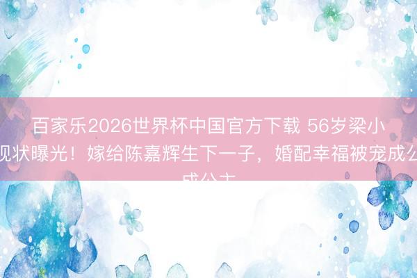 百家乐2026世界杯中国官方下载 56岁梁小冰现状曝光！嫁给陈嘉辉生下一子，婚配幸福被宠成公主