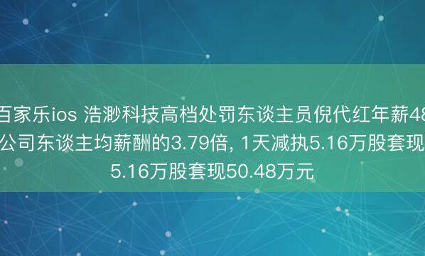 百家乐ios 浩渺科技高档处罚东谈主员倪代红年薪48.26万元是公司东谈主均薪酬的3.79倍， 1天减执5.16万股套现50.48万元